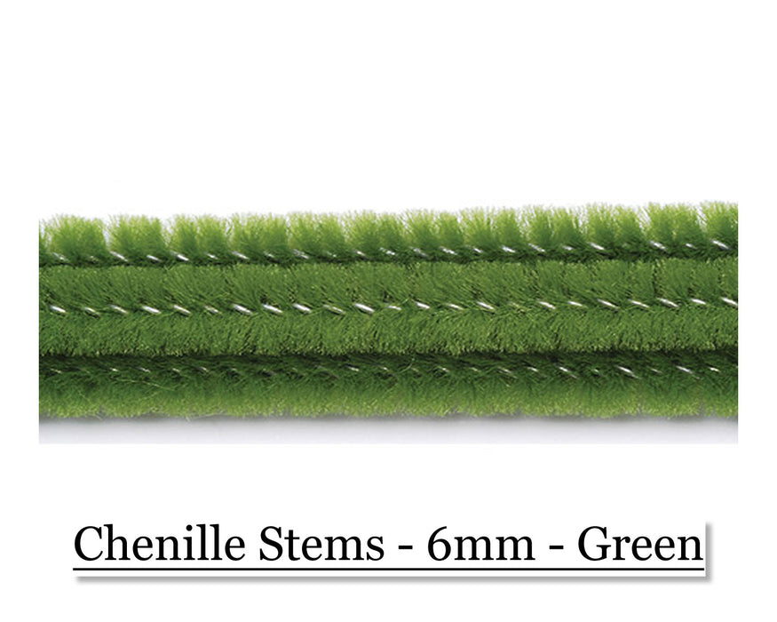Chenille Stems - 6mm - Green - Cupid Falls Farm