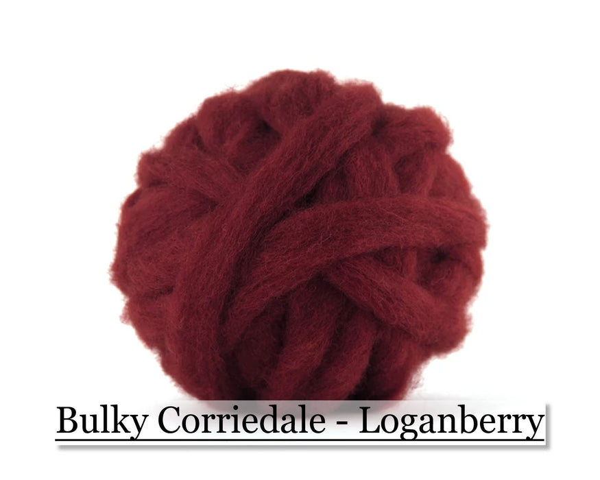 Loganberry - Corriedale Wool Roving - Corriedale Wool Sliver - Cupid Falls Farm