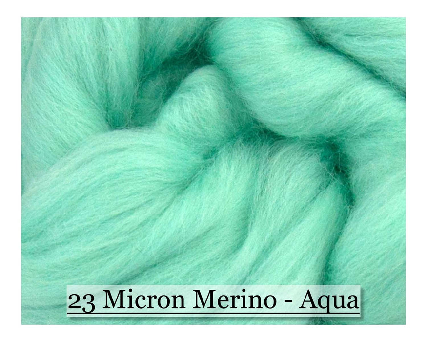 Aqua -  Merino Wool Top - 23 Micron - Cupid Falls Farm