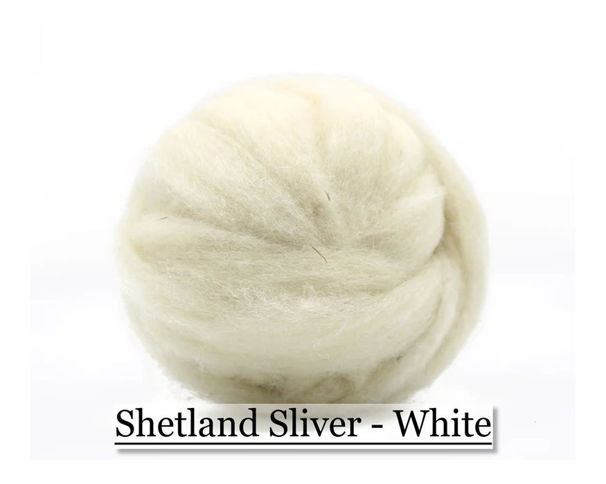 Shetland Sliver - White - 16oz - Cupid Falls Farm
