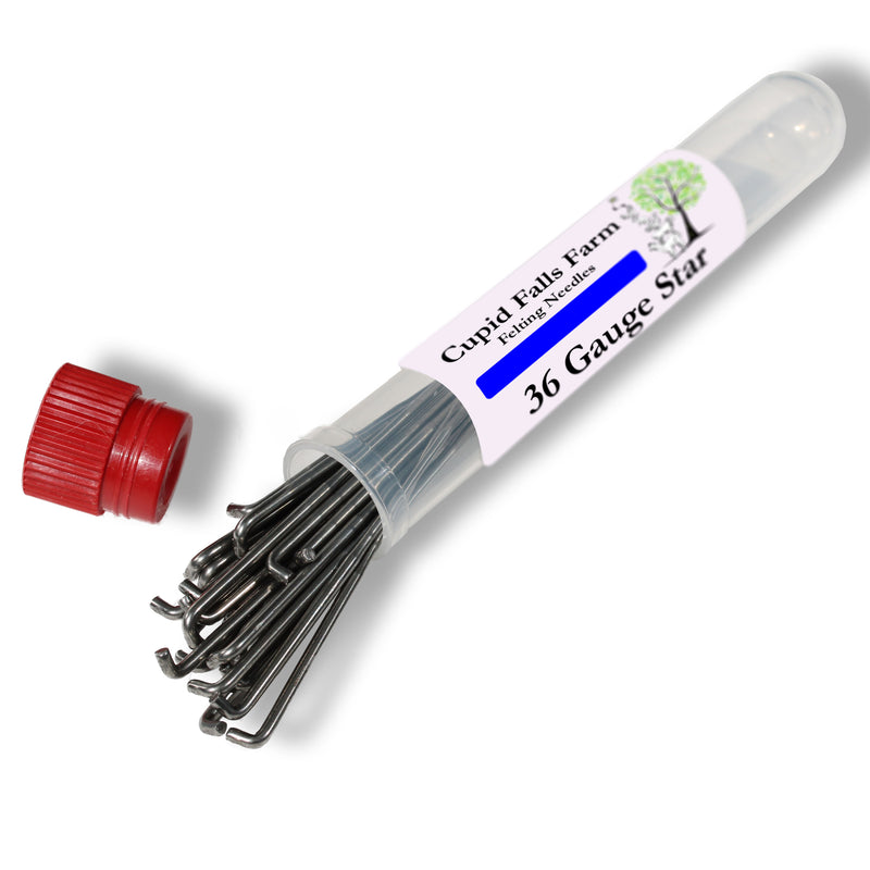 36 gauge star felting needles — 4-sided coarse needle for fast bulk compaction
