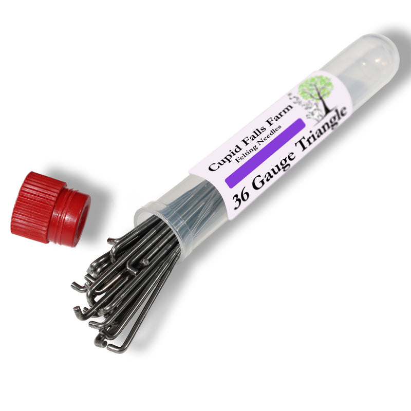 36 gauge triangle felting needles — medium-coarse needle for general shaping and early-stage felting