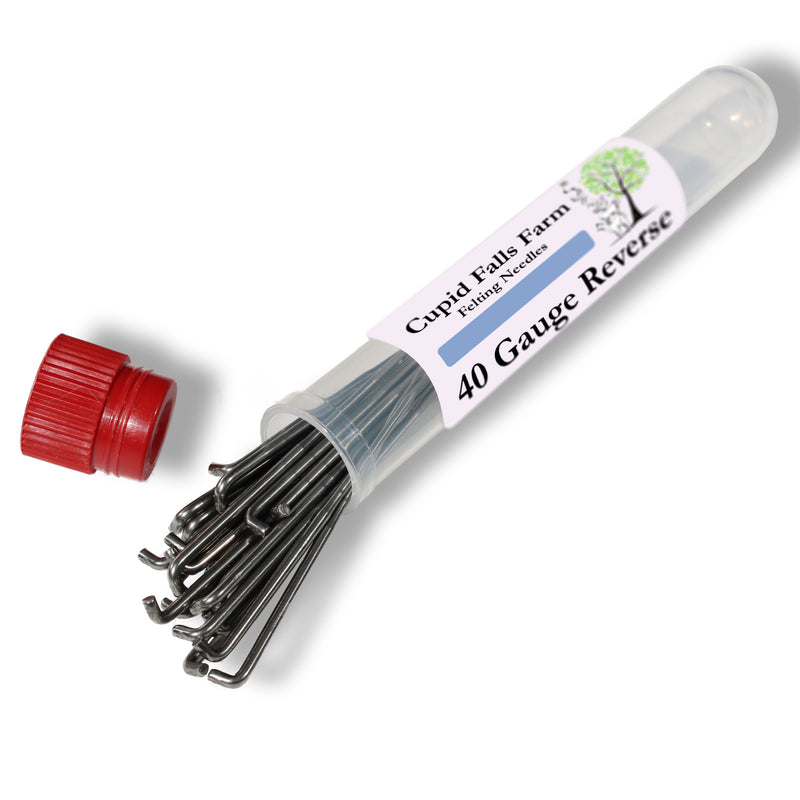 40 gauge reverse felting needles — fine reverse needle for subtle fur highlights and delicate texture