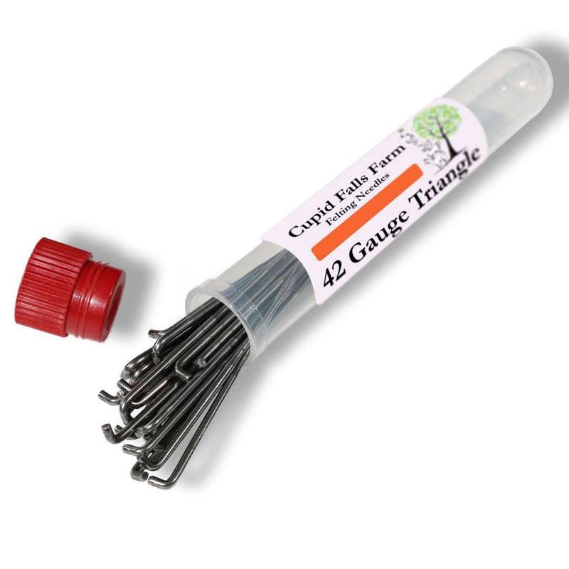 42 gauge triangle felting needles — extra-fine needle for final finishing and surface polishing
