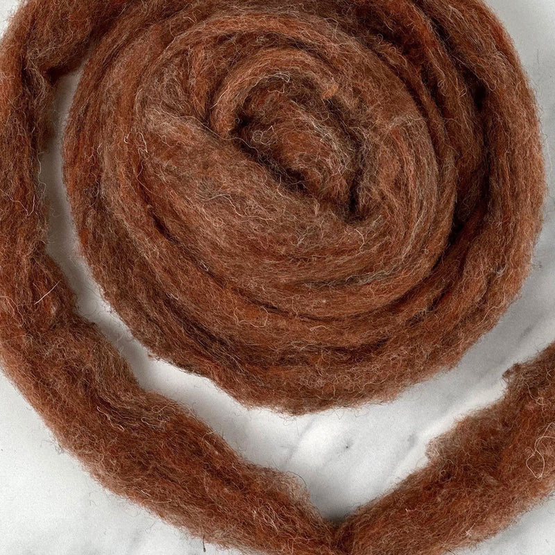 Amber Ale Orange British Wool Sliver - 8 oz