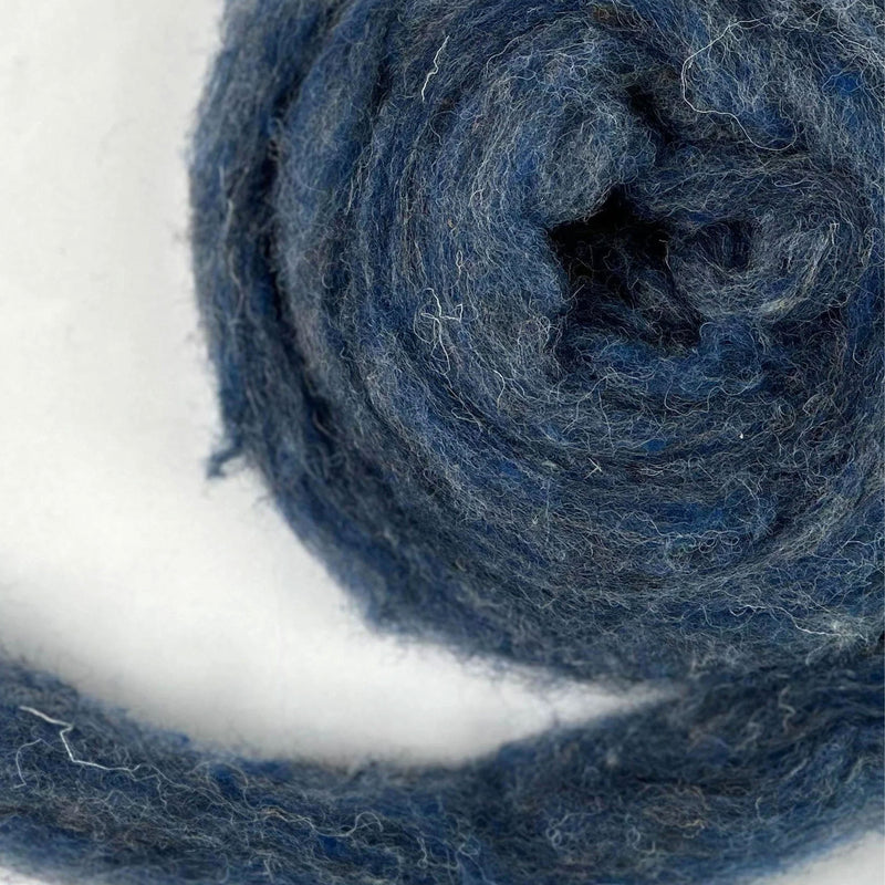Bluebell Wood Blue British Wool Sliver - 1, 2 or 4 oz
