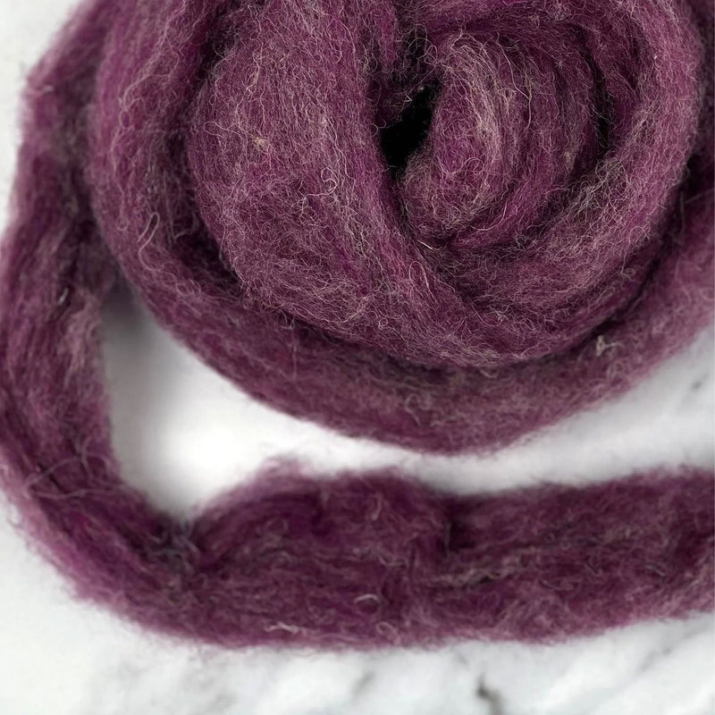 Bramble Purple British Wool Sliver - 16 oz / 1 lb Bulk Wholesale