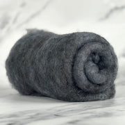 Charcoal grey British wool batt – Black Welsh Romney fiber for needle felting and spinning