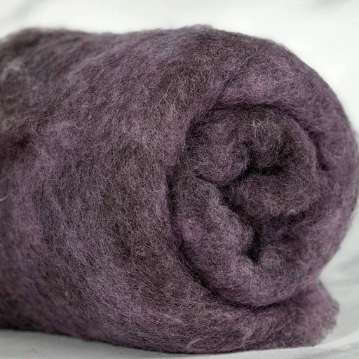 Dusky purple British wool batt – Black Welsh Romney fiber for needle felting and spinning