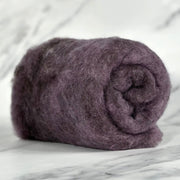 Dusky purple British wool batt – Black Welsh Romney fiber for needle felting and spinning