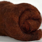 Reddish brown British wool batt – Black Welsh Romney fiber for needle felting and spinning