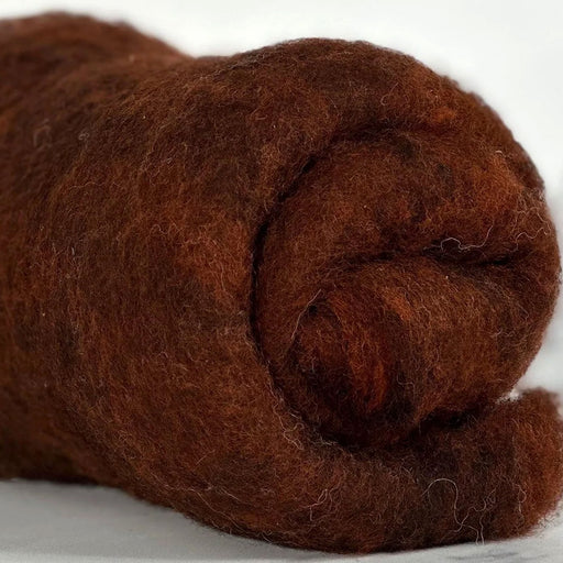 Reddish brown British wool batt – Black Welsh Romney fiber for needle felting and spinning