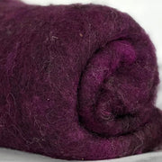 Purple magenta British wool batt – Black Welsh Romney fiber for needle felting and spinning
