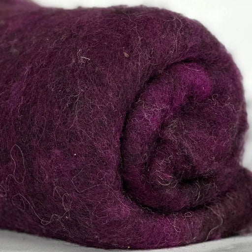 Purple magenta British wool batt – Black Welsh Romney fiber for needle felting and spinning