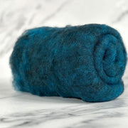 Soft grey British wool batt – Black Welsh Romney fiber for needle felting and spinning