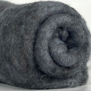Charcoal grey British wool batt – Black Welsh Romney fiber for needle felting and spinning