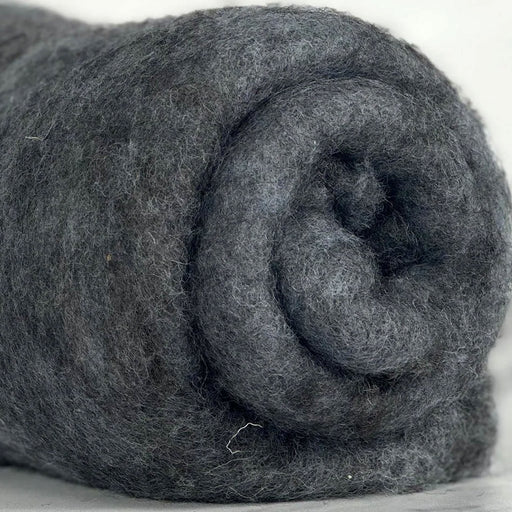 Charcoal grey British wool batt – Black Welsh Romney fiber for needle felting and spinning
