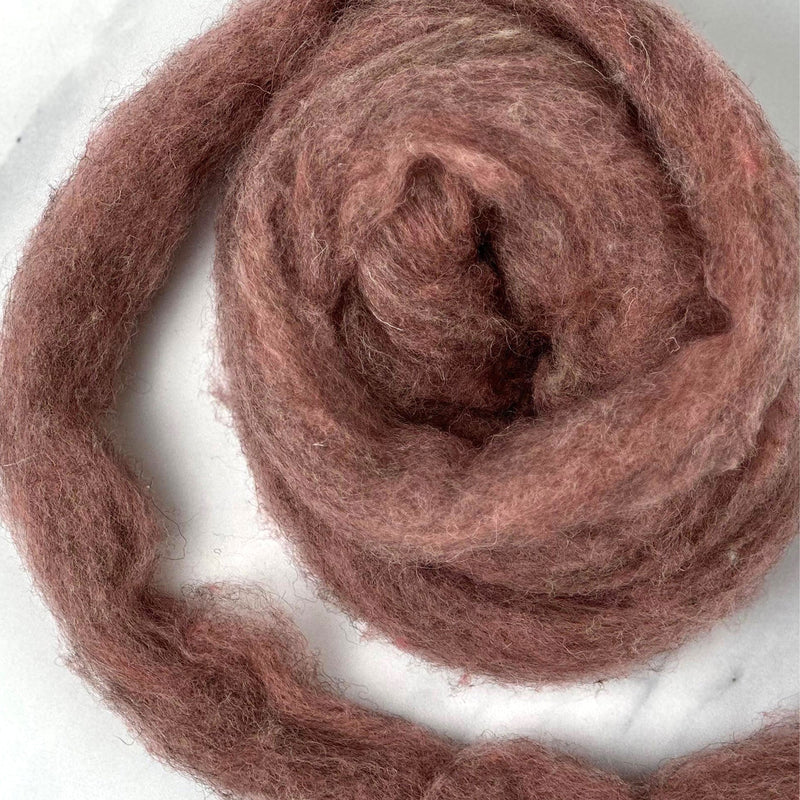 English Rose Pink British Wool Sliver - 1, 2 or 4 oz
