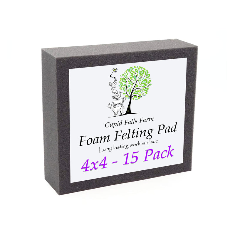4" x 4" High Density Charcoal Foam Felting Pad — 15 Pack
