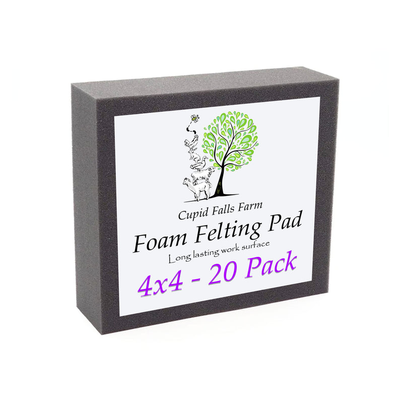 4" x 4" High Density Charcoal Foam Felting Pad — 20 Pack