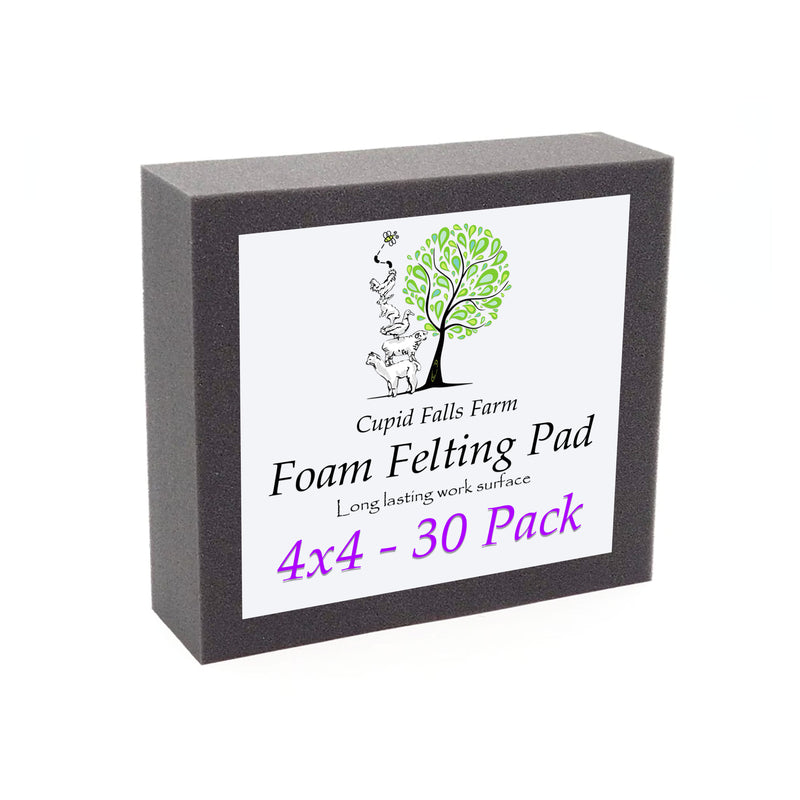 4" x 4" High Density Charcoal Foam Felting Pad — 30 Pack