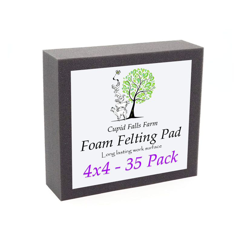 4" x 4" High Density Charcoal Foam Felting Pad — 35 Pack