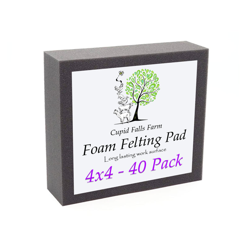 4" x 4" High Density Charcoal Foam Felting Pad — 40 Pack