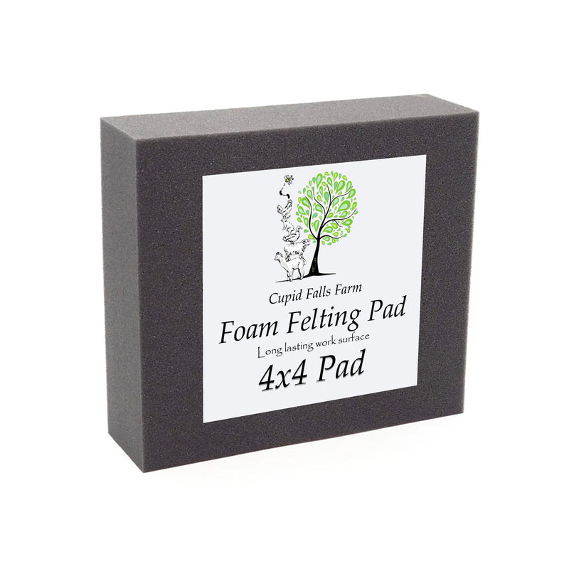 4x4 inch high density charcoal foam felting pad, 2 inches thick, for needle felting