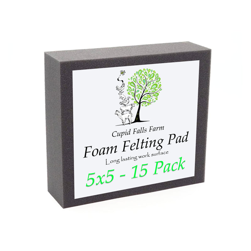 5" x 5" High Density Charcoal Foam Felting Pad — 15 Pack