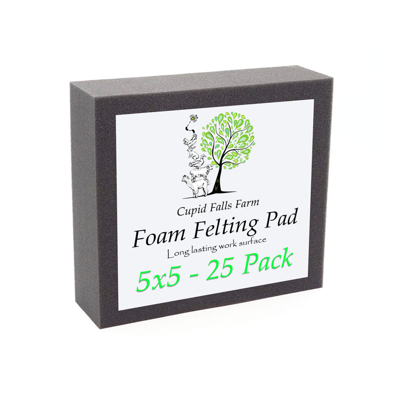 5" x 5" High Density Charcoal Foam Felting Pad — 25 Pack