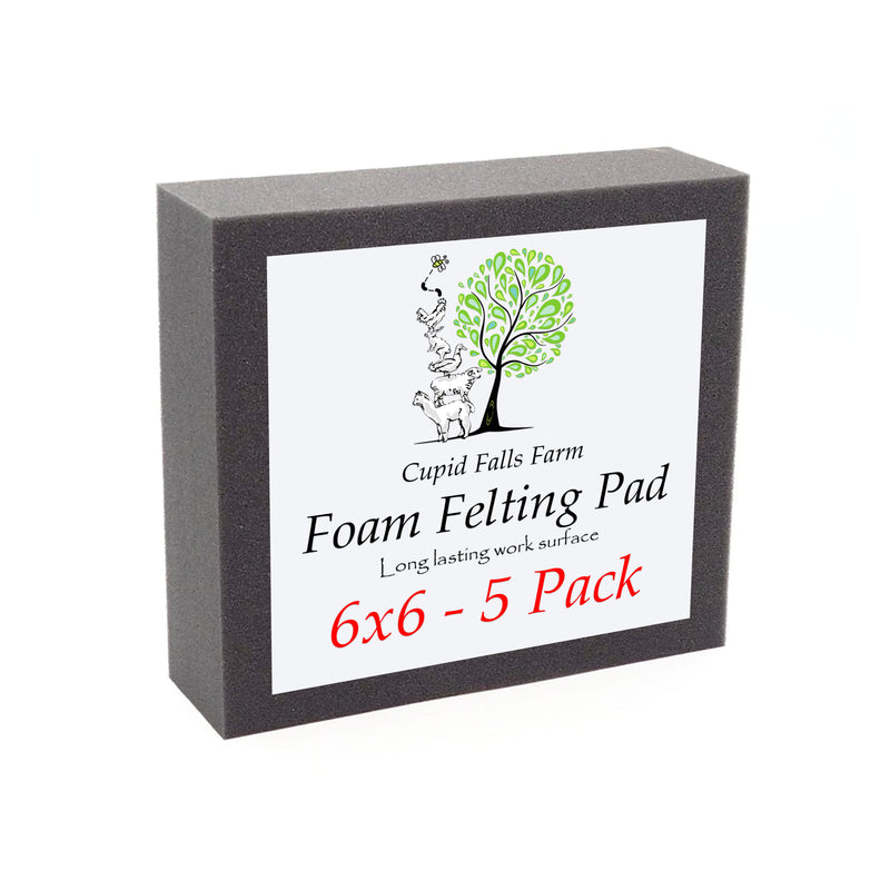 6" x 6" High Density Charcoal Foam Felting Pad — 5 Pack