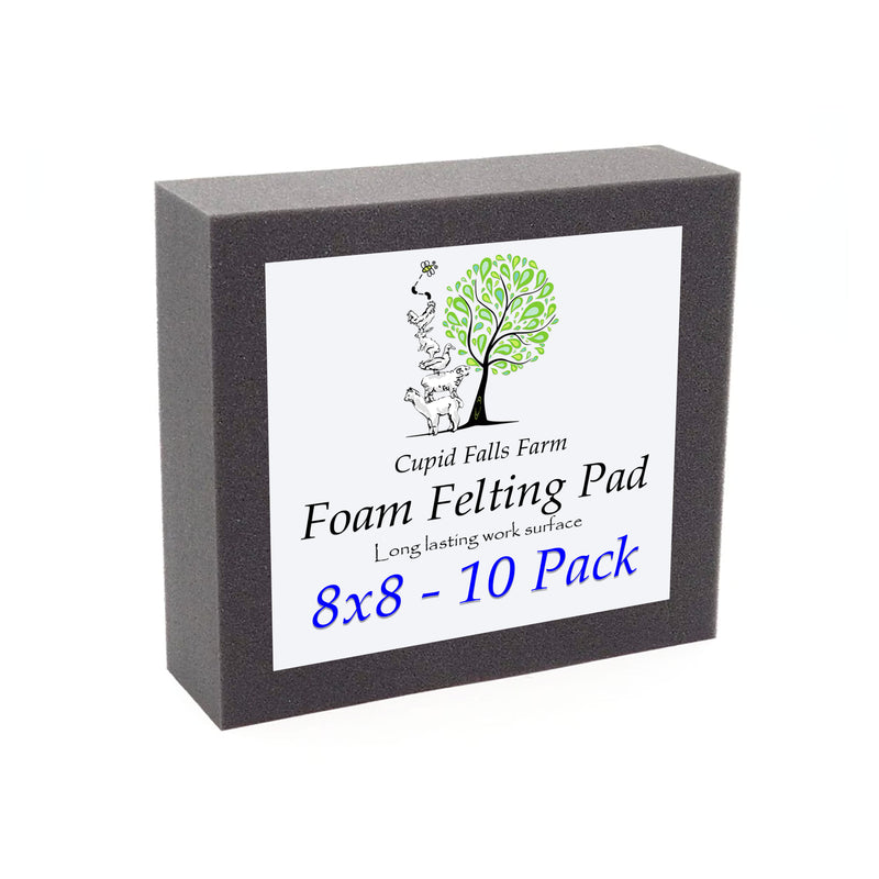 8" x 8" High Density Charcoal Foam Felting Pad — 10 Pack