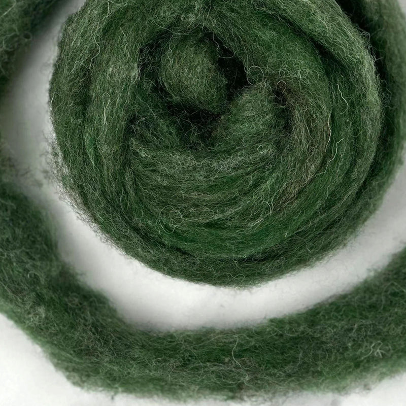 Highland Fern Green British Wool Sliver - 1, 2 or 4 oz