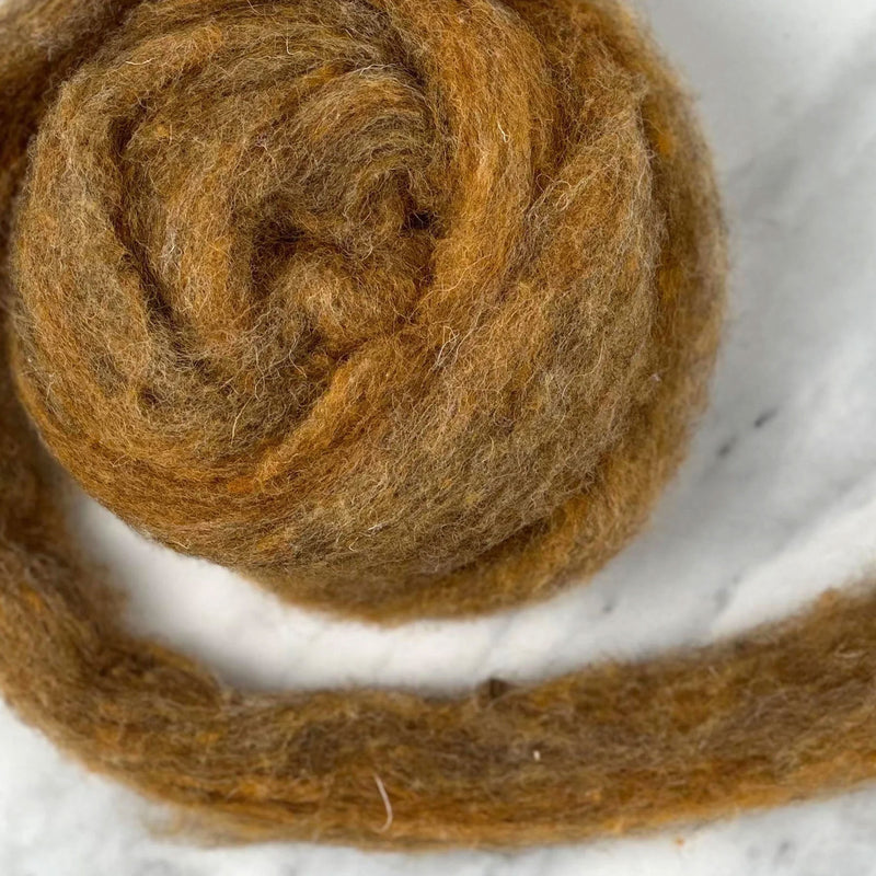 Marmalade Orange Grey British Wool Sliver - 16 oz / 1 lb Bulk Wholesale