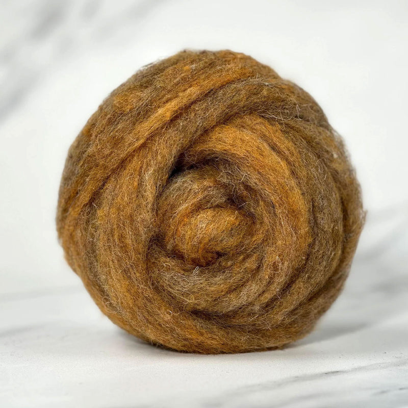 Marmalade Orange Grey British Wool Sliver - 16 oz / 1 lb Bulk Wholesale