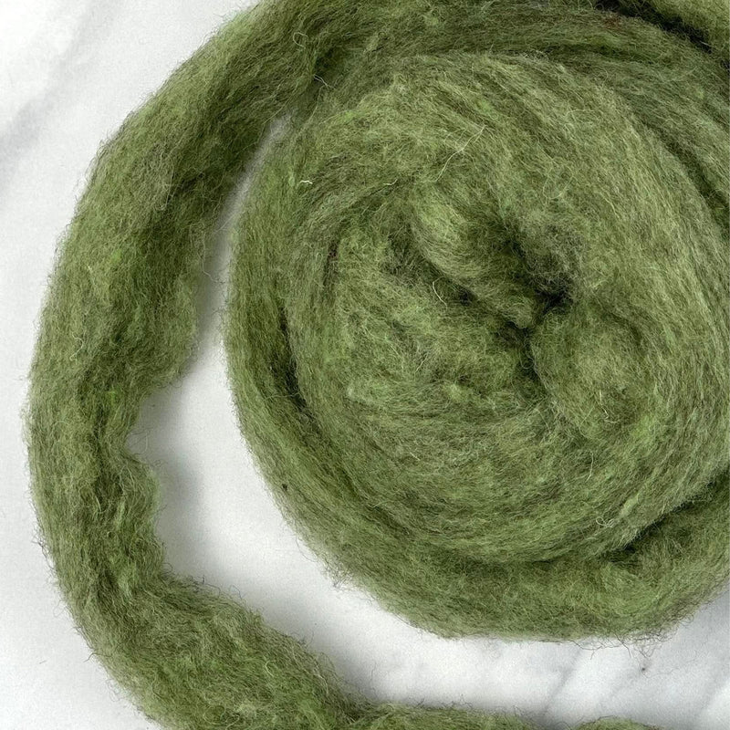 New Ivy Green British Wool Sliver - 8 oz