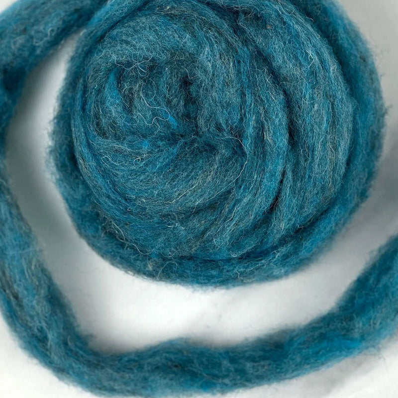 Riverboat Blue British Wool Sliver - 8 oz