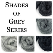 Grey wool roving collection – Corriedale fiber shades for needle felting and spinning