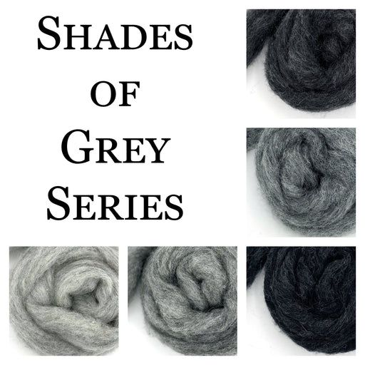 Grey wool roving collection – Corriedale fiber shades for needle felting and spinning