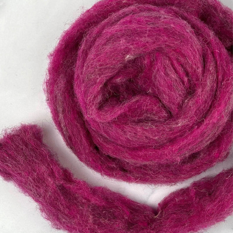 Tickled Pink British Wool Sliver - 1, 2 or 4 oz