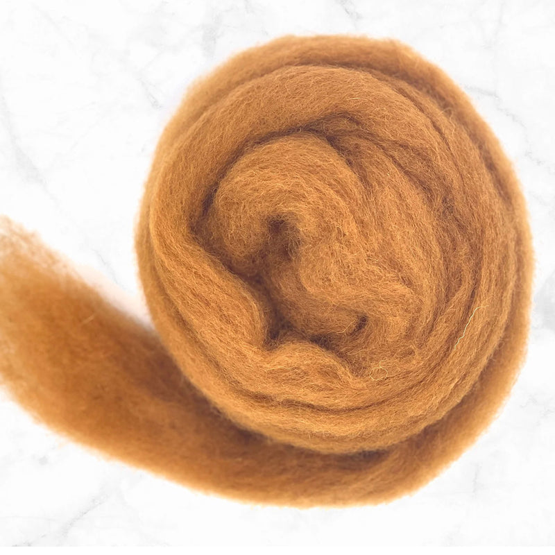 Chestnut Chap - Pet Palette - Corriedale Wool Sliver - 8oz - Cupid Falls Farm