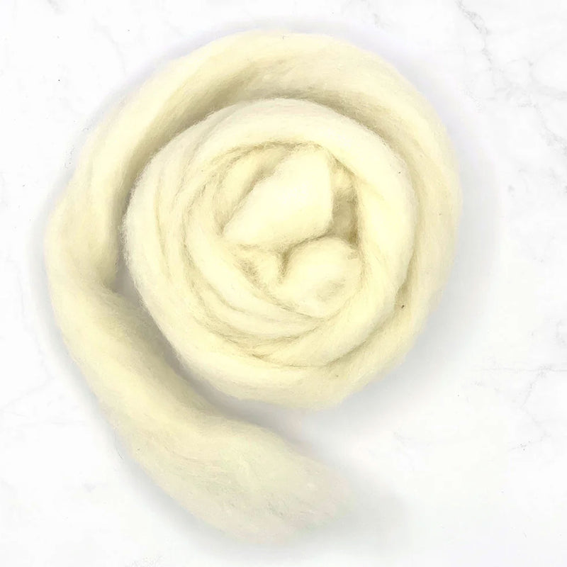 Core White - Corriedale Wool Roving - Corriedale Wool Sliver - 16oz - Cupid Falls Farm