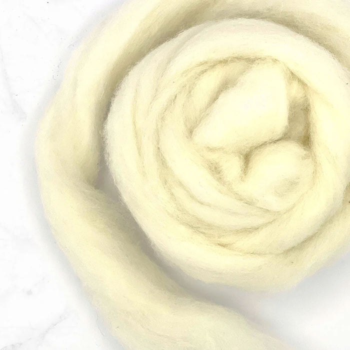 Core White - Corriedale Wool Roving - Corriedale Wool Sliver