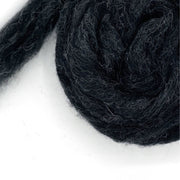 Thunder — near-black charcoal grey Corriedale wool roving from the Shades of Grey Series. Perfect for felting & spinning.