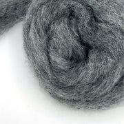 Tornado — dark grey Corriedale wool roving from the Shades of Grey Series. Perfect for felting & spinning.