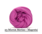 Magenta -  Merino Wool Top - 23 Micron - Cupid Falls Farm