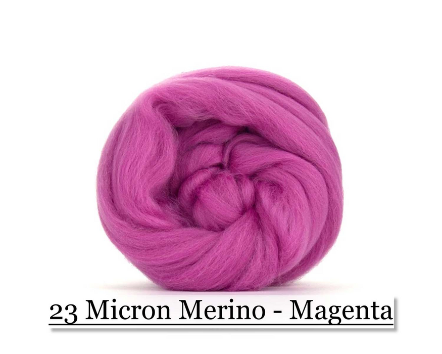 Magenta -  Merino Wool Top - 23 Micron - Cupid Falls Farm