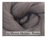 Pewter -  Merino Wool Top - 23 Micron - Cupid Falls Farm