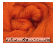 Pumpkin -  Merino Wool Top - 23 Micron - Cupid Falls Farm