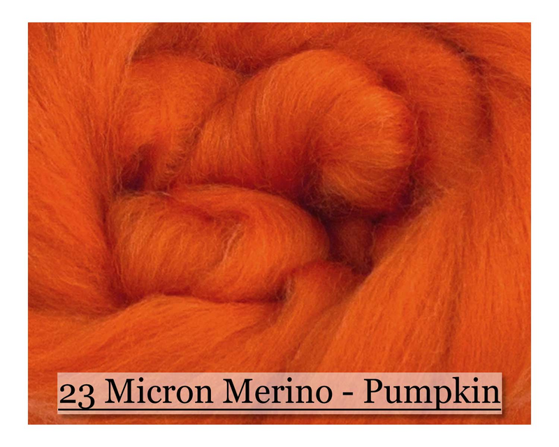Pumpkin -  Merino Wool Top - 23 Micron - Cupid Falls Farm
